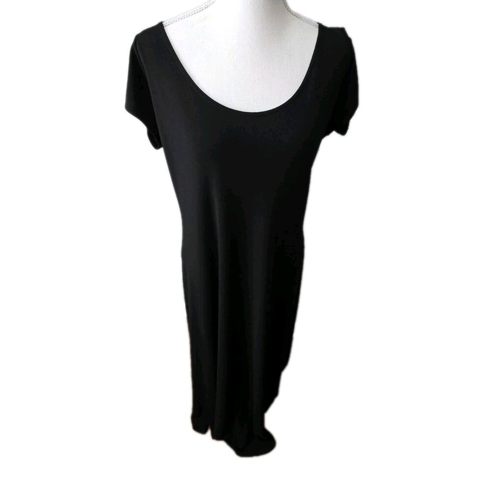 Isabella Bird Anthropologie Dress Women's XL Black Short Sleeve Full Length